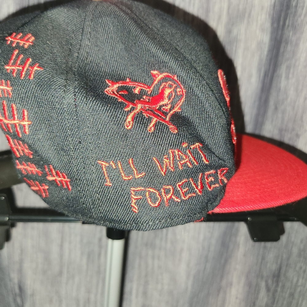 Daddy's Lil Monster Two-Tone Black and Red Snapback Hat - Picture 4 of 12